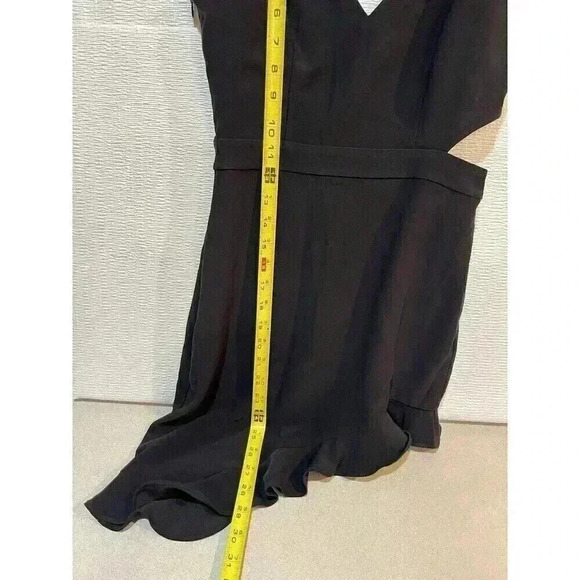 NBD x NAVEN REVOLE One Side Cut Out Ruffle Strappy Fit & Flare Mini Black Dress - Picture 4 of 7